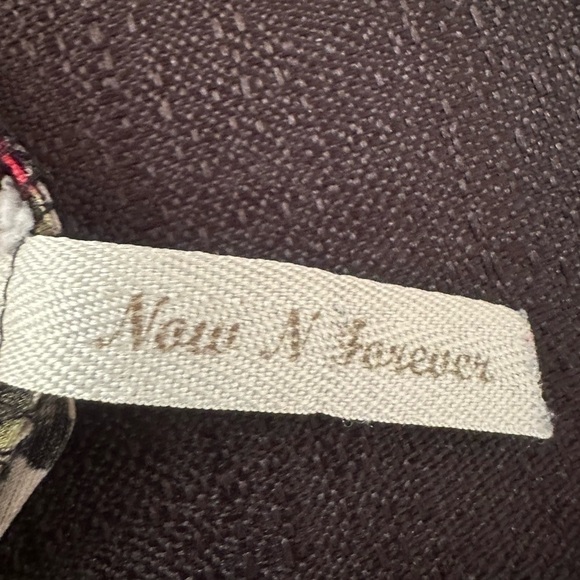 Now N Forever Boho Artsy Mixed Media Tunic 3/4 Sleeve Floral Animal Print Size M - Picture 5 of 8